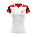 Camisa Braziline Babylook Flamengo Zico - Feminina BRANCO/VERMELHO