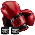 Kit Luva de Boxe e Muay Thai Elite Pretorian VERMELHO/PRETO