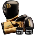 Kit Luva de Boxe e Muay Thai Elite Pretorian PRETO/OURO