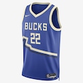 Camiseta Regata Nike Milwaukee Bucks City Edition 2024/25 Masculina AZUL/BRANCO