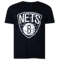 Camiseta New Era Brooklyn Nets World Of Logos - PRETO