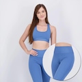 Conjunto Calça Legging e Top Area Azul AZUL