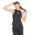 Camiseta Regata adidas Algodão Essentials Linear Slim - Feminina PRETO/BRANCO