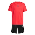 Conjunto Camiseta adidas Train Essentials Três Listras Infantil VERMELHO