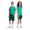 Conjunto Camiseta adidas Train Essentials Três Listras Infantil VERDE/BRANCO