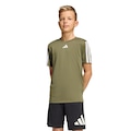 Camiseta adidas Train Essentials Três Listras Infantil VERDE/BRANCO