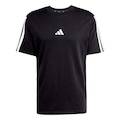 Camiseta Malha Simples Essentials Três Listras - adidas - Homem PRETO