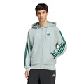 Blusão adidas Capuz Zíper Essentials Três Listras - Masculina VERDE CLA/VERDE