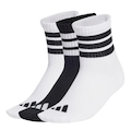 Meias adidas Caneladas 3 Pares Infantis - Infantil BRANCO