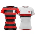 Kit Flamengo Oficial Braziline Baby Look Shout + Baby Look Approval - Feminino VERMELHO/PRETO