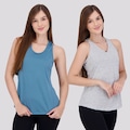 Camiseta Regata Area New Bio Serena - Feminina - 2 Unidades AZUL