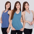Camiseta Regata Area - Femininas - 3 Unidades AZUL