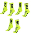 Kit 3 Pares Meias de Corrida Hupi Run Cano Médio 36 A 42 - Adulto AMARELO