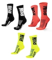 Kit 3 Pares Meias de Corrida Hupi Run Cano Médio 36 A 42 - Adulto PRETO/LARANJA
