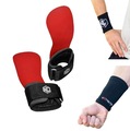 Luva Palmar Grip Red Revolution NC Extreme + Munhequeira Seca Suor PRETO/VERMELHO