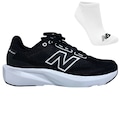 KIT TÊNIS NEW BALANCE 413 V3 + MEIA - FEMININO PRETO/BRANCO