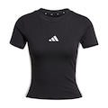 Camiseta Cropped adidas Baby Look 3 Listras - Feminina PRETO/BRANCO