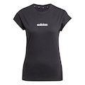 Camiseta Feminina adidas Manga Curta Logo Linear PRETO
