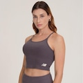 Top New Balance Canelado Small Logo - Feminino CINZA