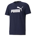 Camiseta Puma M/c Ess Logo - Masculina AZUL ESC/BRANCO