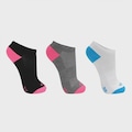 Meia Olympikus Trpk Treino Cano Invisivel - 3 Pares - Feminina PRETO/CINZA/BRANCO