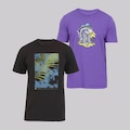Camiseta Hurley - 2 Unidades - Masculina PRETO/ROXO