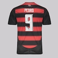 Camisa do Flamengo I 2025 adidas 9 Pedro - Masculina PRETO/VERMELHO
