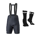 Kit Bretelle Ciclismo Free Force Classic Invert + Meia - Masculino PRETO