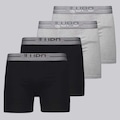 Cueca Boxer Lupo Anatomic Shape - 4 Unidades - Masculina PRETO/CINZA