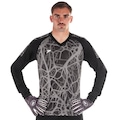 Camisa Manga Longa de Goleiro Poker Sublimada Cardio - Masculina PRETO/CINZA