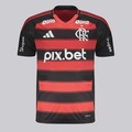 Camisa do Flamengo I 2025 adidas com Patrocínio - Masculina PRETO