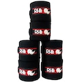 Bandagem Atadura Elástica Boxe e MuayThai Rhino 3 Metros - 3 Unidades PRETO/VERMELHO