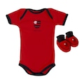 Kit Body + Pantufa do Flamengo Torcida Baby Oficial - Infantil VERMELHO