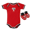 Kit Body + Pantufa do São Paulo Torcida Baby Oficial - Infantil VERMELHO