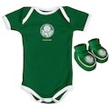 Kit Body + Pantufa do Palmeiras Torcida Baby Oficial - Infantil VERDE
