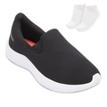 Tênis Slip On Rainha Dream IV + Par de Meia - Feminino PRETO/BRANCO