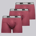 Cueca Puma Boxer Cotton - 3 Unidades - Masculino VERMELHO