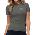 Camiseta Drop Shot Baby Look Logo - Feminina CINZA