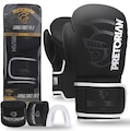 Kit Luva De Boxe E Muay Thai Fx2 Pretorian PRETO/PRATA
