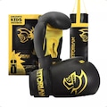 Kit Saco de Pancada + Luva Boxe Muay Thai 6OZ Edição Pretorian - Infantil PRETO/AMARELO