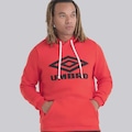 Blusão de Moletom Umbro D Essential Canguru com Capuz  - Masculino VERMELHO