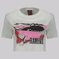 Cropped do Flamengo Braziline Cenário - Feminino BRANCO