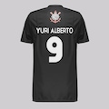 Camisa do Corinthians Yuri Alberto 9 Logo - Infantil PRETO
