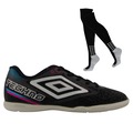 Kit Chuteira Futsal Umbro Techno II e Meião - Adulto PRETO/CINZA