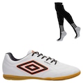Kit Chuteira Futsal Umbro Class Footballer e Meião - Adulto BRANCO/PRETO