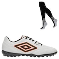 Kit Chuteira Society Umbro Class Footballer e Meião - Adulto BRANCO/PRETO