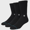 Meia Stance Icon Black Kit com 3 Pares - Unissex PRETO