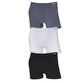 Kit Cueca Hoahi 3X1 Boxer Algodão - Masculina BRANCO/CINZA