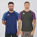 Kit 2 Camisas Kappa Raglany - Masculina PRETO