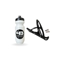 Kit Caramanhola Comander Unbreak Garrafa Água Bike HB - 500 ml + Suporte BRANCO/PRETO